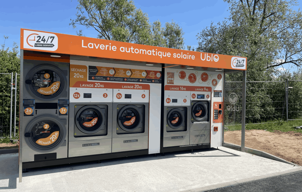 Kiosque laverie automatique 5 mètres