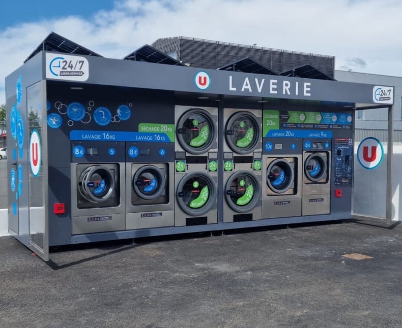 Kiosque laverie supermarché